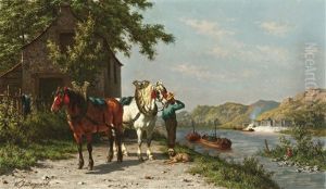 Chevaux Condroziens - Attelage A La Carriere (province De Liege) by Willem Jacobus Boogaard