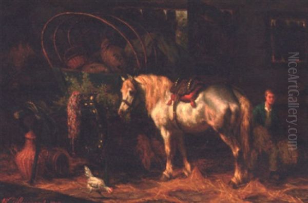 A Cart Horse In A Barn - view 1