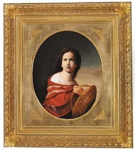 Portrait Of A Young Girl Holding A Basket