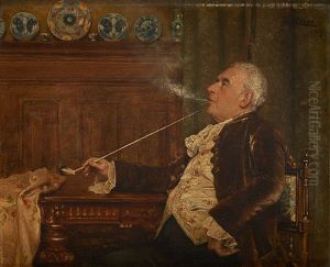 Le Fumeur De Pipe Satisfait Le Fumeur De Pipe Satisfait