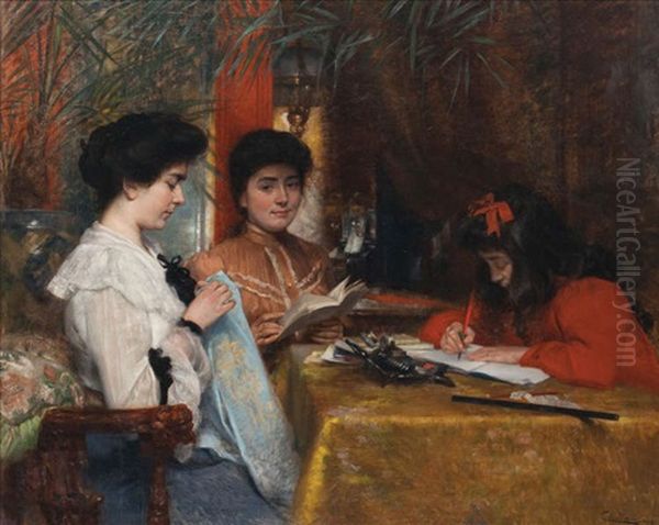 Scene De Famille Dans Un Interieur - view 1