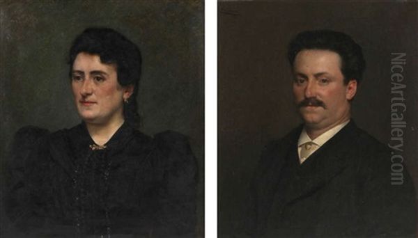 Portrait D'une Dame Et D'un Homme (pair) - view 1
