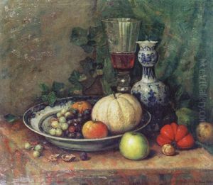 Still Life With Wine Glass, Vase And Fruit Dish by Karel Boom