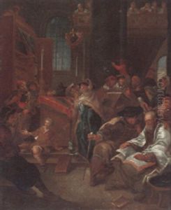 Rabbis Worshipping And Studying Inside A Temple Rabbis Worshipping And Studying Inside A Temple