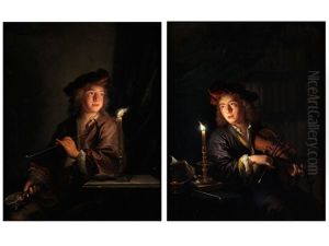 Knabe Mit Langer Meerschaumpfeife Vor Einem Kerzenlicht
Knabe Mit Einer Violine Bei Kerzenlicht by Arnold Boonen