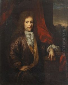 Portrait Of A Gentleman, Standing, Three-quarter Length, By A Window