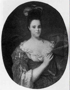 Portrait Of Wilhelmina De Witt Wearing A Blue Dress, With Flowers In Her Hair Portrait Of Wilhelmina De Witt Wearing A Blue Dress, With Flowers In Her Hair