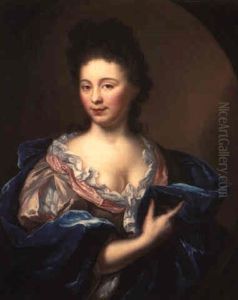 Portrait Of A Lady, Half-length, Wearing A Brown Dress...