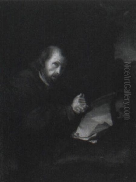 A Hermit Praying In A Grotto - view 1