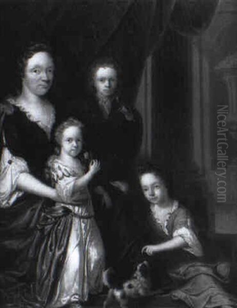 Portrait Of A Lady With Her Son And Daughters - view 1