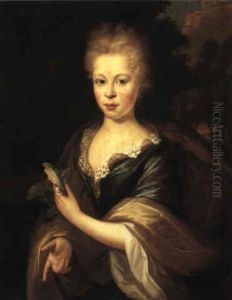 Portrait Of A Young Lady Holding An Orange Blossom