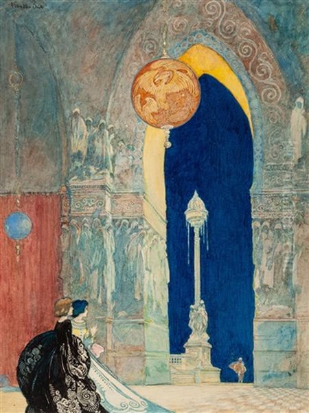 At The Ball, Probable Interior Illustration - view 1