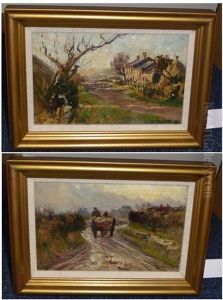 Road To Hackness Near Scarborough; Broxa, Near Scarborough (2 Works) by James William Booth