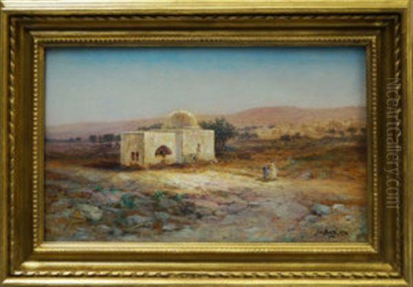 Figures By A Shrine In A North African Landscape - view 1