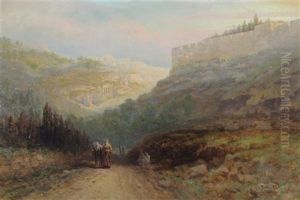 View Of Jerusalem With Travelers On The Roadside by Samuel Lawson Booth