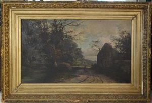 Paysage A La Fermiere Et A La Charrette