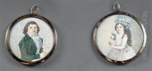 Couple De Jeunes Maries De L'epoque Revolutionnaire (pair) by Jean-Alexandre Boquet the Younger