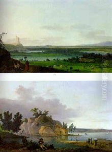 Landscape With A Rocky Island In A Lake