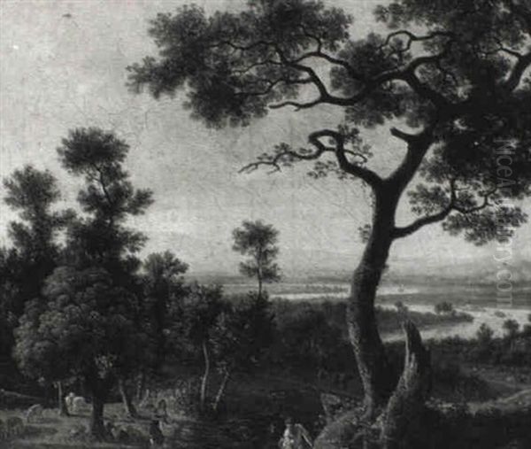 Paysage De Campagne Traverse Par Un Cours D'eau - view 1