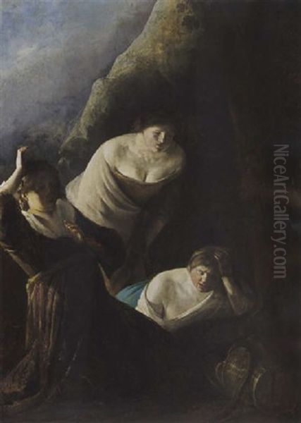 The Three Daughters Of Cecrops Finding Erichthonius - view 1