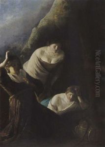 The Three Daughters Of Cecrops Finding Erichthonius by Paulus Bor
