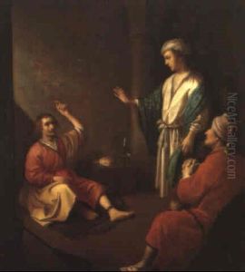 St. Joseph In Prison Explaining The Dream Of The Wine Pourer by Paulus Bor