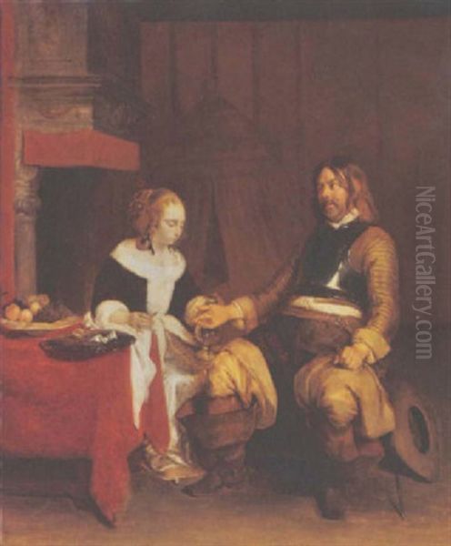A Soldier Visiting A Lady - view 1