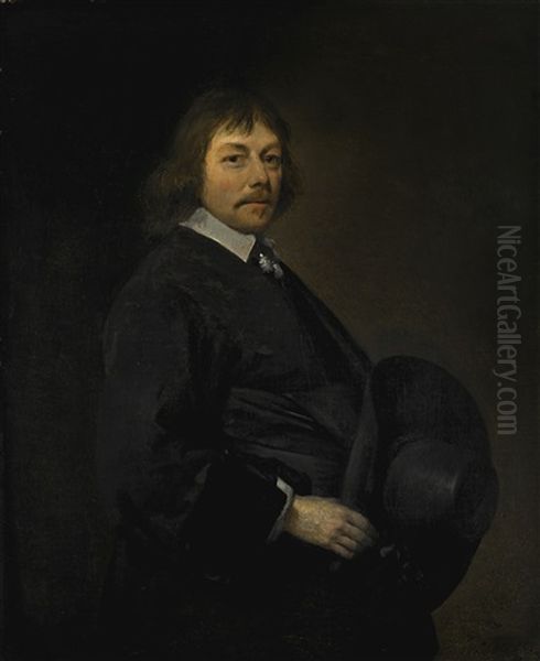 Portrait Of A Man, Three-quarter-length, Holding His Hat - view 1
