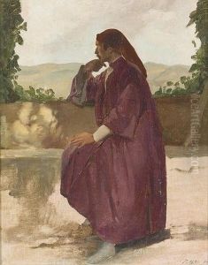 Mann In Rotem Gewand. by Pietro Aldi