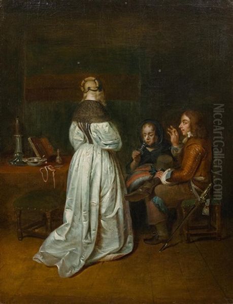 Interior With A Man And Two Women - view 1