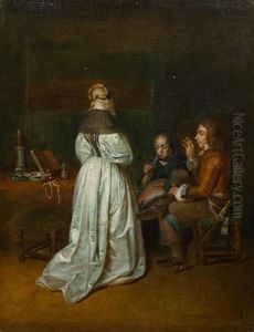 Interior With A Man And Two Women