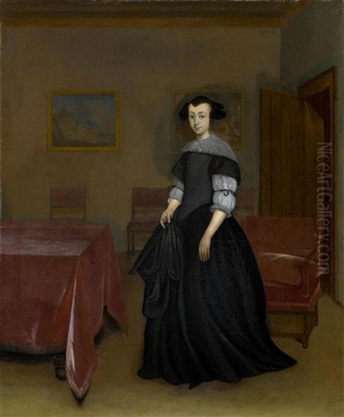 Portrat Einer Edlen Dame In Einem Interieur - view 1