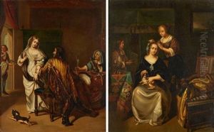 La Toilette De La Jeune Fille Et Le Militaire Entreprenant (pair)