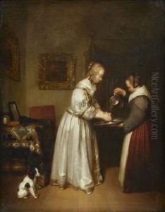 Interior Med Tva Kvinnor by Gerard Ter Borch