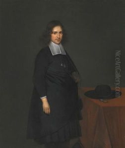 Portrait Of A Young Man, Full Length, Standing Next To A Table With A Hat And A Watch