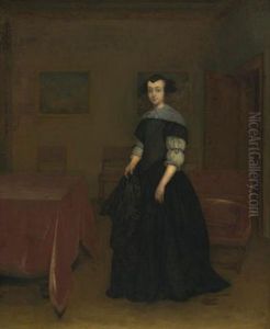 Portrait Of A Lady In An Interior by Gerard Ter Borch