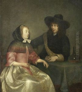 A Couple Drinking Wine by Gerard Ter Borch