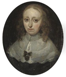 Portrait Of A Lady In A Black Dress With A Lace Collar