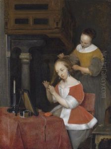 A Lady At Her Toilet by Gerard Ter Borch