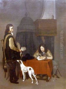 La Depeche - Officier Redigeant Une Lettre by Gerard Ter Borch