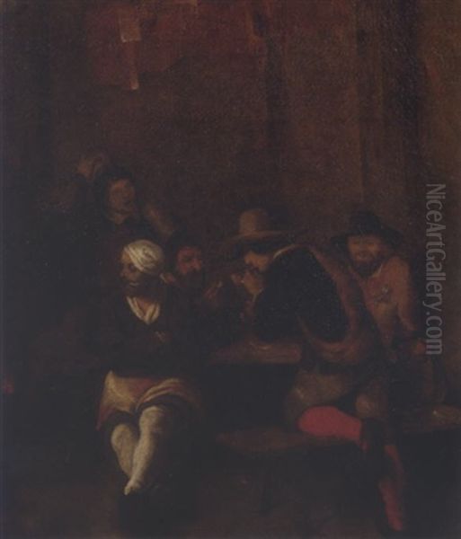 Peasants Drinking And Smoking In An Inn - view 1