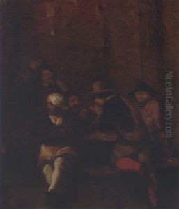 Peasants Drinking And Smoking In An Inn by Gerard Ter Borch