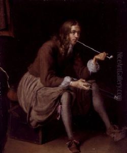 Seated Gentleman With A Pipe by Gerard Ter Borch