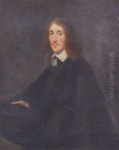 Portrait Of A Gentleman In A Black Cloak, Holding A Hat by Gerard Ter Borch