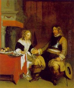 Der Galante Offizier by Gerard Ter Borch