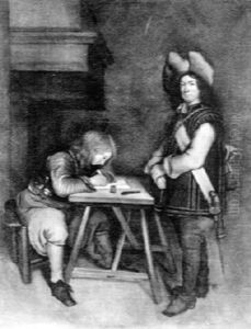 An Officer Dictating A Letter To A Soldier by Gerard Ter Borch