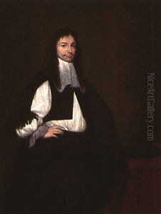 Portraits Of An Elegant Gentleman And Lady: A Pair Of Paintings by Gerard Ter Borch