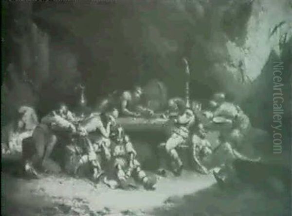 Drunken Robbers With Captives And Booty Sleeping In Their Lair - view 1