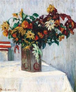 Still-life Of Flowers by Felix Borchardt