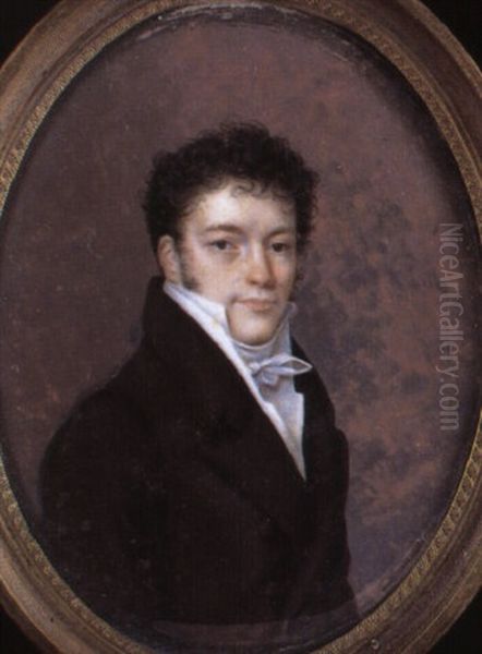 Portrait Of Gentleman In Bown Coat And White Waistcoat - view 1
